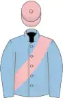 Light blue, pink sash and cap