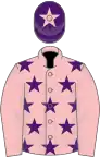 Pink, Purple stars, Pink sleeves, Purple cap, Pink star