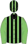 Light green and black stripes, light green sleeves