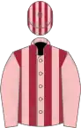 Pink and maroon stripes, pink sleeves