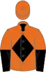 Orange, black diamond, halved sleeves