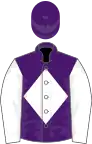 PURPLE, white diamond and sleeves, purple cap