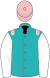 Green, pink epaulets, white sleeves and cap