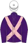 Purple, pink cross-belts, white cap