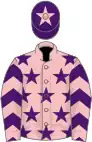 Pink, purple stars, purple and pink chevrons on sleeves, purple cap, pink star