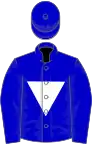 Blue, white inverted triangle