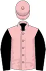 Pink, black sleeves