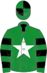 Green, white star, black hooped sleeves and quartered cap