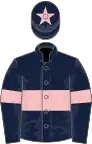 Dark blue, pink hoop and armlets, pink star on cap