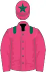 Pink, dark green epaulets and star on cap