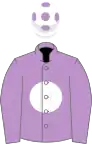 Mauve, white disc, white cap, mauve spots