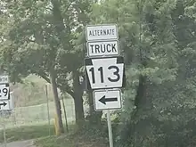 PA 113 Alternate Truck from Plank Road.