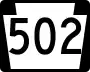 Pennsylvania Route 502 marker