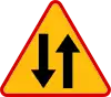 A-20 "road stretch with two-way traffic"