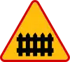 A-9 "railroad crossing with barriers ahead"