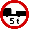 B-7 "no entry for motor vehicles with trailer" (variant – having a gross weight exceeding [...] tonnes)