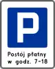 D-44 "paid parking zone or innercity paid parking zone"(with details – e.g. between the hours of [...] and [...])