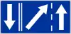 F-16 "end of lane on bidirectional carriageway"(traffic in centre lane must move to right)