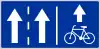 F-19 "lane for designated vehicles"(e.g. for bicycles, on the right)