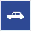 F-20 "part of road (lane) for designated vehicles"(placed above the carriageway; here is an example for passenger cars)