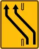 F-21 "traffic redirected on adjacent carriageway"(temporary sign, usually placed during the roadworks)