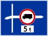 F-6 "advance warning sign placed before the intersecion"(e.g. vehicle restriction on road to right)