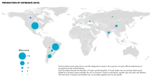 Production of soybeans (2018).mw-parser-output cite.citation{font-style:inherit;word-wrap:break-word}.mw-parser-output .citation q{quotes:"\"""\"""'""'"}.mw-parser-output .citation:target{background-color:rgba(0,127,255,0.133)}.mw-parser-output .id-lock-free.id-lock-free a{background:url("//upload.wikimedia.org/wikipedia/commons/6/65/Lock-green.svg")right 0.1em center/9px no-repeat}body:not(.skin-timeless):not(.skin-minerva) .mw-parser-output .id-lock-free a{background-size:contain}.mw-parser-output .id-lock-limited.id-lock-limited a,.mw-parser-output .id-lock-registration.id-lock-registration a{background:url("//upload.wikimedia.org/wikipedia/commons/d/d6/Lock-gray-alt-2.svg")right 0.1em center/9px no-repeat}body:not(.skin-timeless):not(.skin-minerva) .mw-parser-output .id-lock-limited a,body:not(.skin-timeless):not(.skin-minerva) .mw-parser-output .id-lock-registration a{background-size:contain}.mw-parser-output .id-lock-subscription.id-lock-subscription a{background:url("//upload.wikimedia.org/wikipedia/commons/a/aa/Lock-red-alt-2.svg")right 0.1em center/9px no-repeat}body:not(.skin-timeless):not(.skin-minerva) .mw-parser-output .id-lock-subscription a{background-size:contain}.mw-parser-output .cs1-ws-icon a{background:url("//upload.wikimedia.org/wikipedia/commons/4/4c/Wikisource-logo.svg")right 0.1em center/12px no-repeat}body:not(.skin-timeless):not(.skin-minerva) .mw-parser-output .cs1-ws-icon a{background-size:contain}.mw-parser-output .cs1-code{color:inherit;background:inherit;border:none;padding:inherit}.mw-parser-output .cs1-hidden-error{display:none;color:#d33}.mw-parser-output .cs1-visible-error{color:#d33}.mw-parser-output .cs1-maint{display:none;color:#2C882D;margin-left:0.3em}.mw-parser-output .cs1-format{font-size:95%}.mw-parser-output .cs1-kern-left{padding-left:0.2em}.mw-parser-output .cs1-kern-right{padding-right:0.2em}.mw-parser-output .citation .mw-selflink{font-weight:inherit}html.skin-theme-clientpref-night .mw-parser-output .cs1-maint{color:#18911F}html.skin-theme-clientpref-night .mw-parser-output .cs1-visible-error,html.skin-theme-clientpref-night .mw-parser-output .cs1-hidden-error{color:#f8a397}@media(prefers-color-scheme:dark){html.skin-theme-clientpref-os .mw-parser-output .cs1-visible-error,html.skin-theme-clientpref-os .mw-parser-output .cs1-hidden-error{color:#f8a397}html.skin-theme-clientpref-os .mw-parser-output .cs1-maint{color:#18911F}}World Food and Agriculture – Statistical Yearbook 2020. Rome: FAO. 2020. doi:10.4060/cb1329en. ISBN 978-92-5-133394-5. S2CID 242794287.