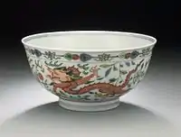 Bowl with red dragon, Qing dynasty