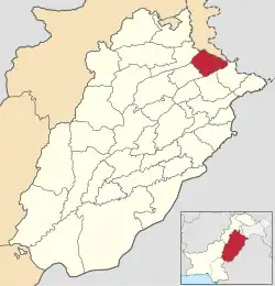 Map of Gujrat District in Punjab