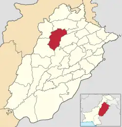 Khushab District highlighted within Punjab Province