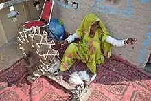 Thari women working on Charkha