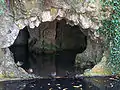 The Labyrinthic Grotto seen from the lake.