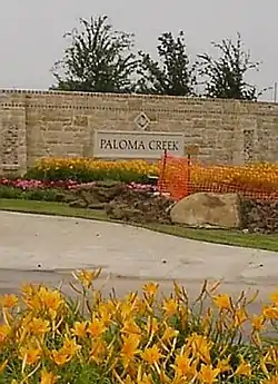 Paloma Creek community entrance sign in 2007