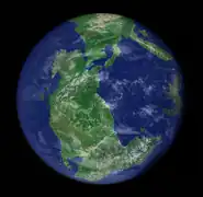 a view of the supercontinent of pangea breaking up