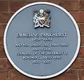 Blue plaque on the wall of The Pankhurst Centre