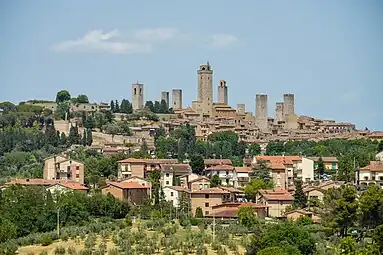 Aerial view of the town