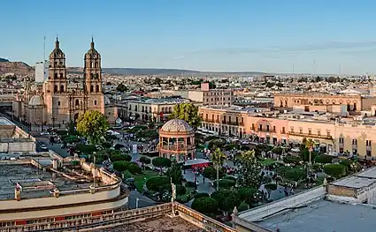 Plaza de Armas in the Historic centre of Durango.