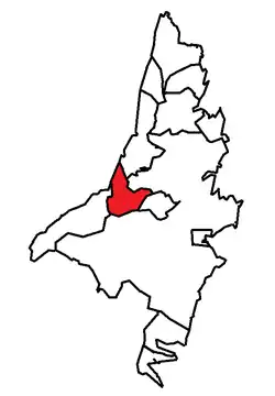 Location of Paradise (red) in the St. John's Metropolitan Area.