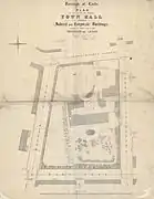 An 1852 map showing Park House, now the site of the Town Hall