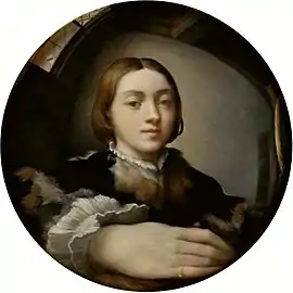 Forerunner of Escher's curved perspectives, geometries, and reflections: Parmigianino's Self-portrait in a Convex Mirror, 1524