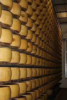 Wheels of parmesan cheese used as collateral by Credito Emiliano.