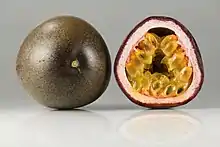 Purple passion fruit (Passiflora edulis)