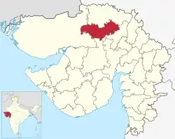 Location of district in Gujarat