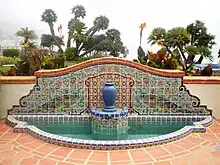 Malibu Potteries peacock fountain, Adamson house, Malibu.