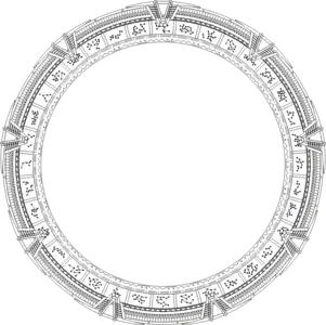 Schematic diagram of a Pegasus stargate with glyphs