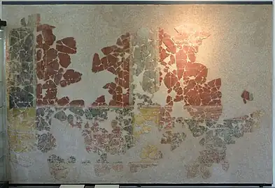 Remains of a decorative mural from  12, rue de l'Abbé-de-l'Épée, (2nd century AD) (Musée Carnavalet)