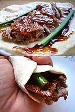 Peking duck with spring pancake