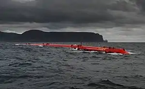 Pelamis Wave Energy Converter on site at the European Marine Energy Centre (EMEC), in 2008.