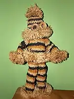 Raffia is woven to make the traditional Munganji dancer suit used in Bapende ceremonies in the Gungu region of Bandundu Province, Democratic Republic of the Congo