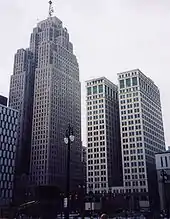 Penobscot Building (left) by Wirt Rowland with the Chrysler Houseby Daniel Burnham